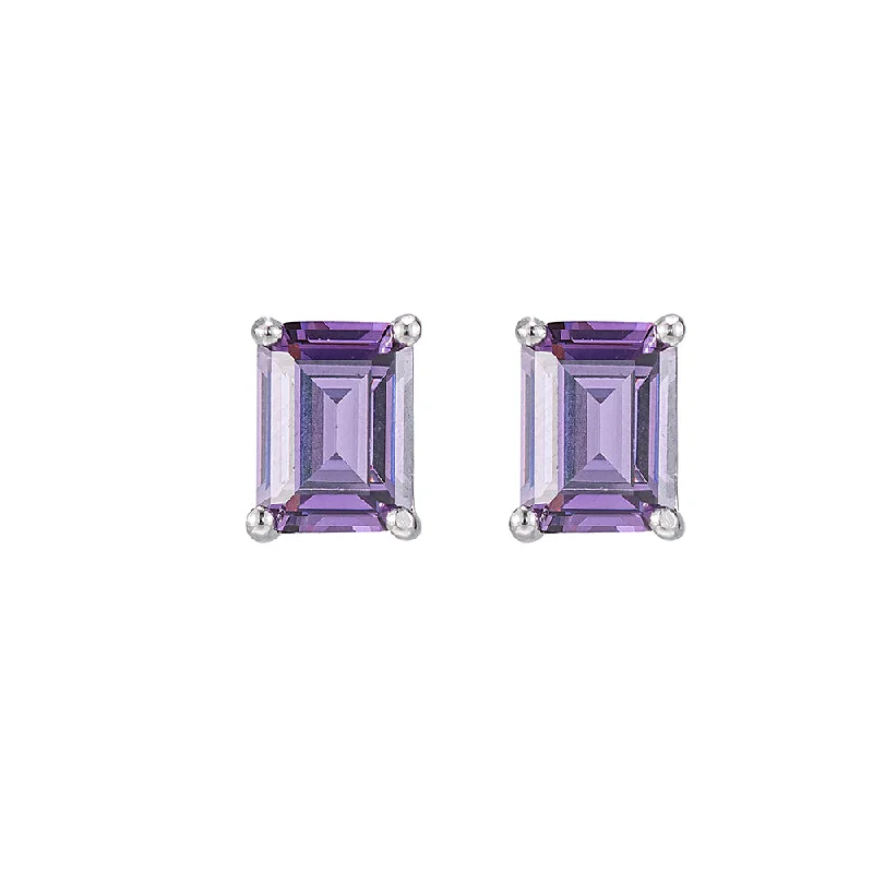 Drop Earrings for Yoga Session -Amethyst Gemstone Stud Earrings