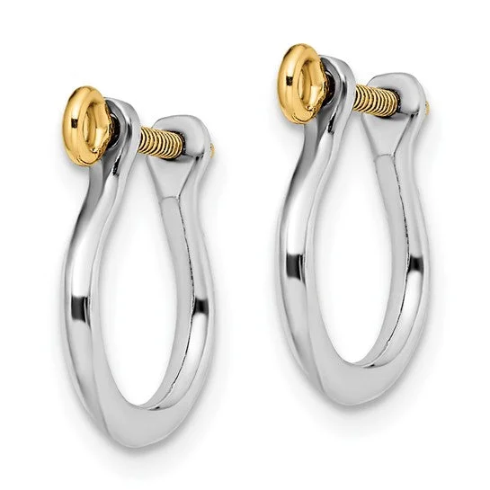 Drop Earrings with Star Motifs -Small Shackle with 14k Screw Earrings