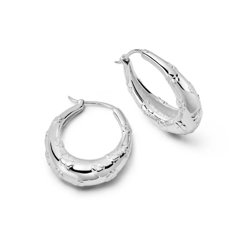 Geometric Drop Earrings for Trend -Shrimps Lucky Horseshoe Hoop Earrings Sterling Silver