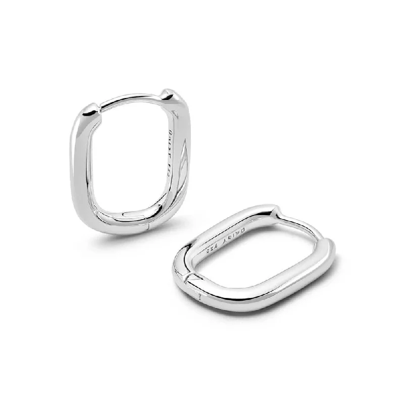 Large Drop Earrings for Statement -Estée Lalonde Mini Square Hoop Earrings Sterling Silver