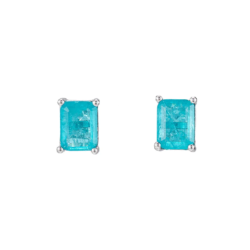 Drop Earrings for Wellness Routine -Blue Topaz Gemstone Stud Earrings