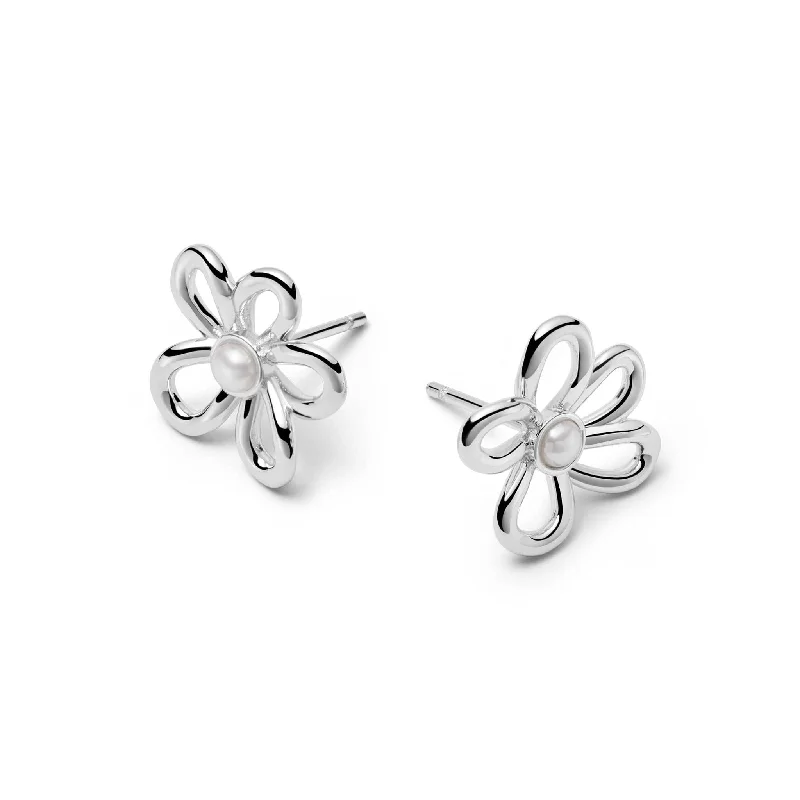 Animal Print Drop Earrings for Fun -Daisy Bow Stud Earrings Sterling Silver