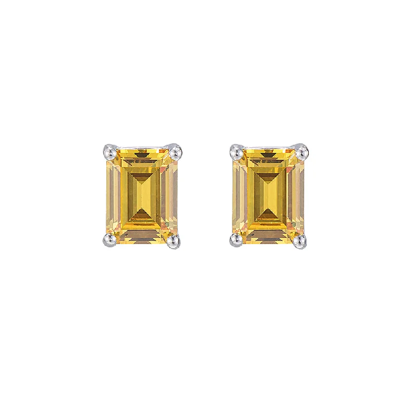 Drop Earrings for Fitness Activities -Yellow Sapphire Gemstone Stud Earrings