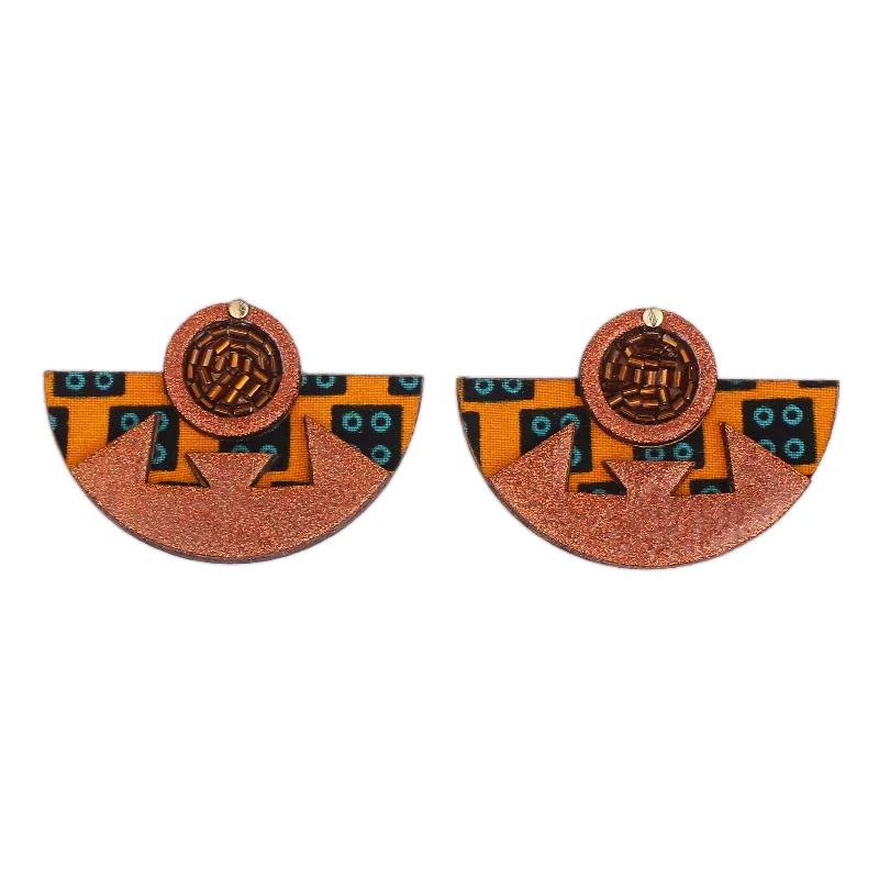 Drop Earrings with Filigree Work -INKATURAH Aztec Wooden Stud Earrings