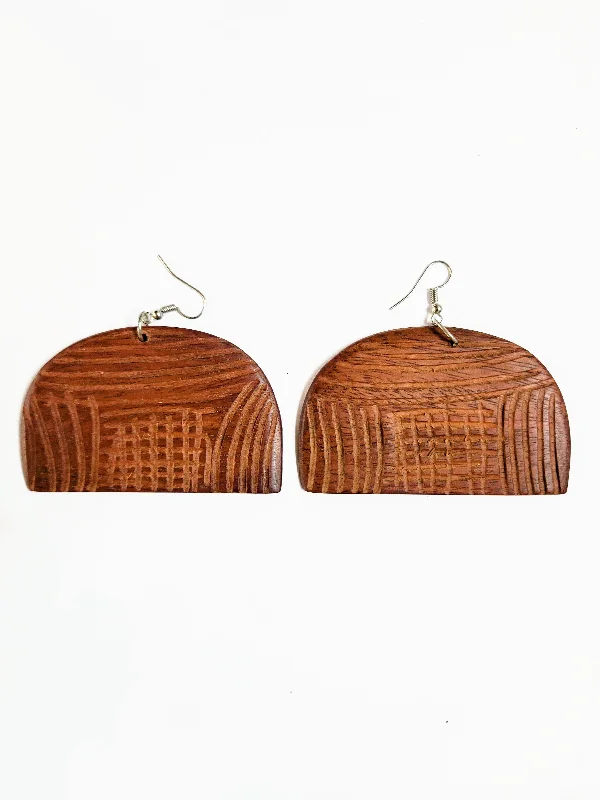 Drop Earrings for Casual Outfit -Thema crafted pair of handmade African Wooden Earrings-DPJGHE34