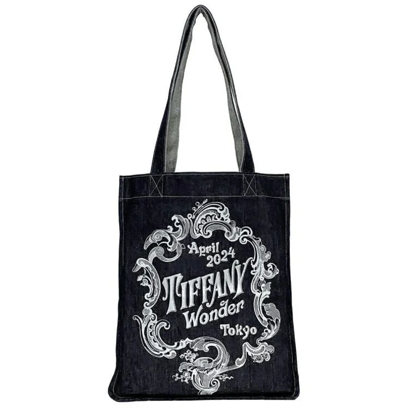 Handle bags with fun slogans for personality -Tiffany blue Navy blue Tote Bag (Pre-Owned)