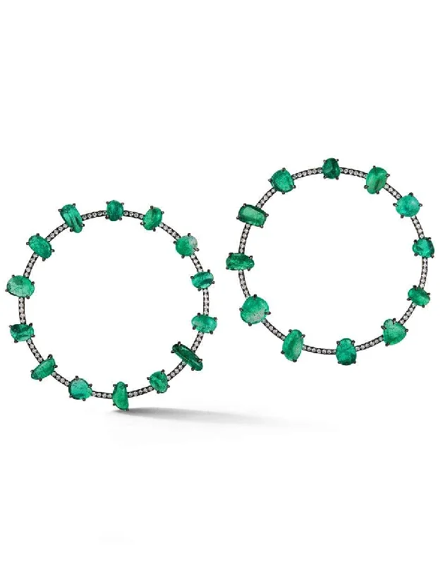 Drop Earrings for Travel Look -Muzo Emerald & Diamond Orbit Earrings