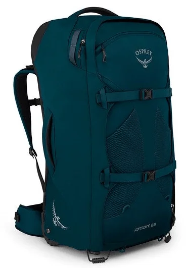 Multi-compartment backpack for organized school supplies -Osprey Farpoint 65L Wheeled Travel Pack