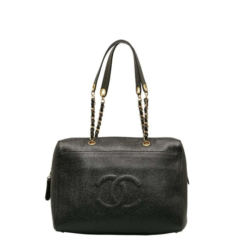 Handle bags with wide openings for access -Chanel Caviar Skin  Caviar Leather Tote Bag (Pre-Owned)