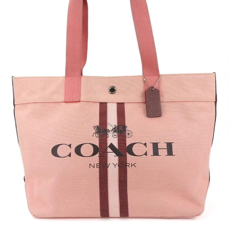 Handle bags with polka dots for fun -Coach  pink Canvas Tote Bag (Pre-Owned)