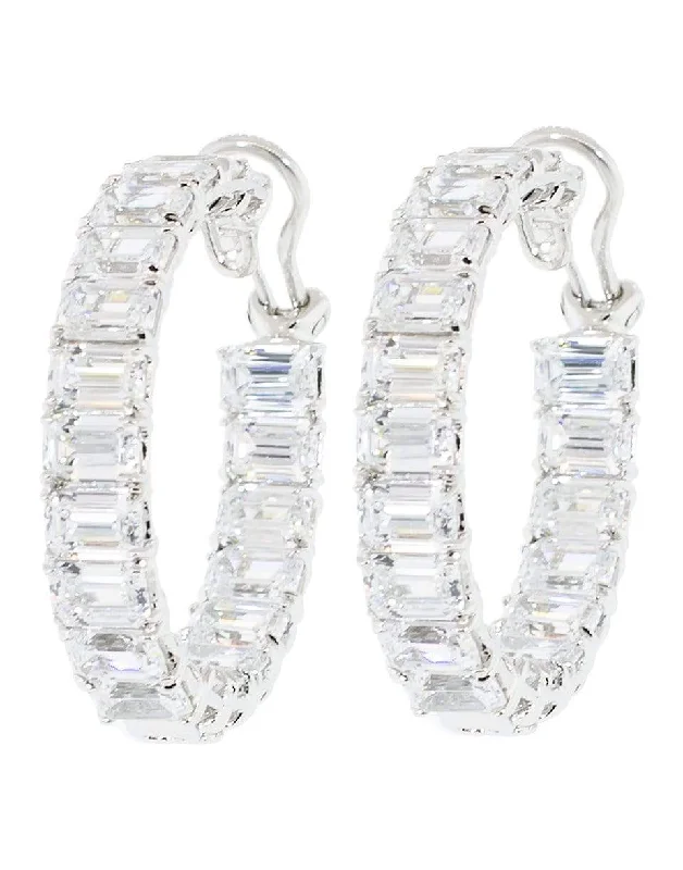 Beaded Drop Earrings for Party -Asscher Cut Hoop Earrings