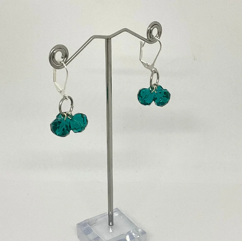 Drop Earrings for Graduation Day -Teal Bead Drop  Earrings