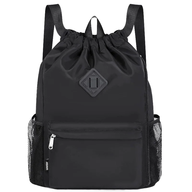 Roll-top backpack for versatile waterproof protection -Drawstring Backpack Sports Gym Bag with Shoes Compartment