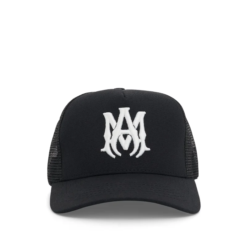 Designer backpack for high-end fashion enthusiasts -MA Logo Trucker Hat in Black/White