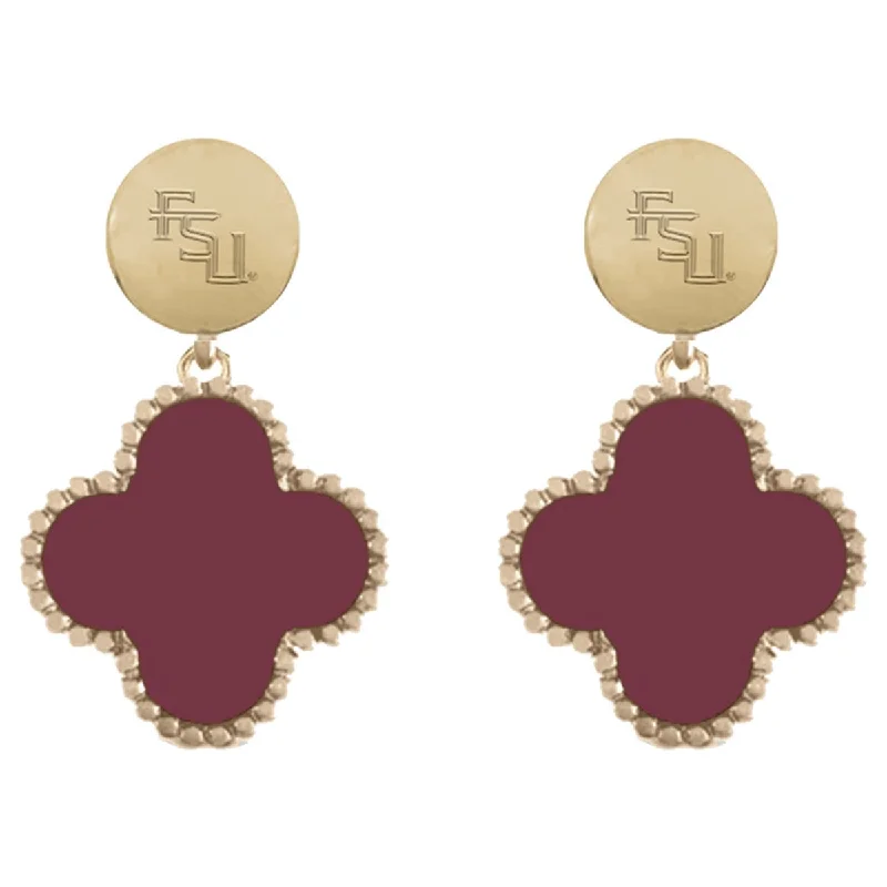 Drop Earrings for Everyday Glamour -Emerson Street Stacked FSU Mini Dangle Quatrefoil Stud Earrings