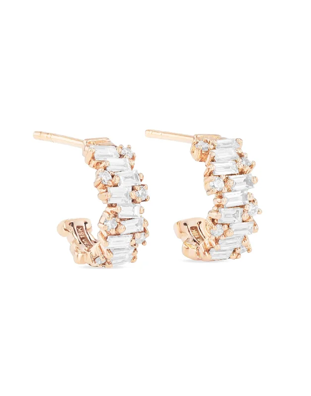 Drop Earrings for Bridesmaids Look -Fireworks Diamond Hoop Earrings