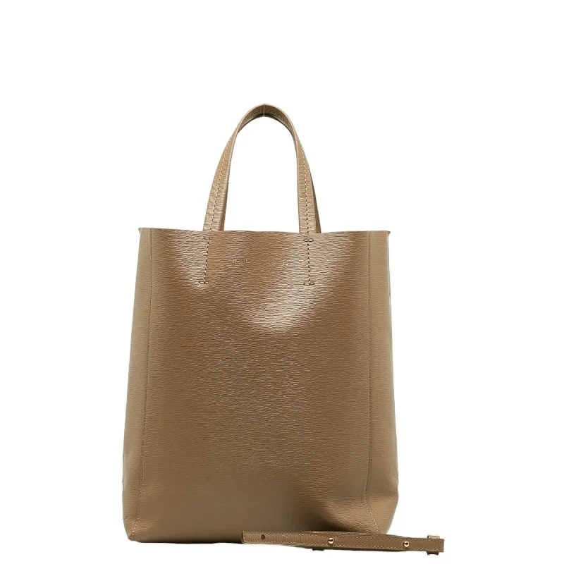 Vegan leather handle bags for eco-friendly chic -Celine Cabas  Leather Shoulder Bag Tote Bag (Pre-Owned)