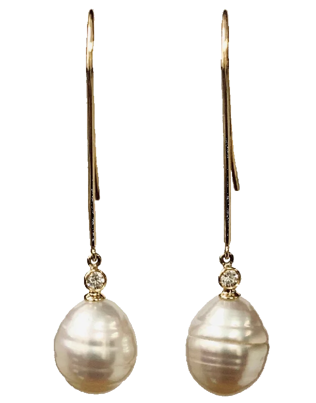 Heavy Duty Drop Earrings for Durability -South Sea Pearl Drop Hook Earrings