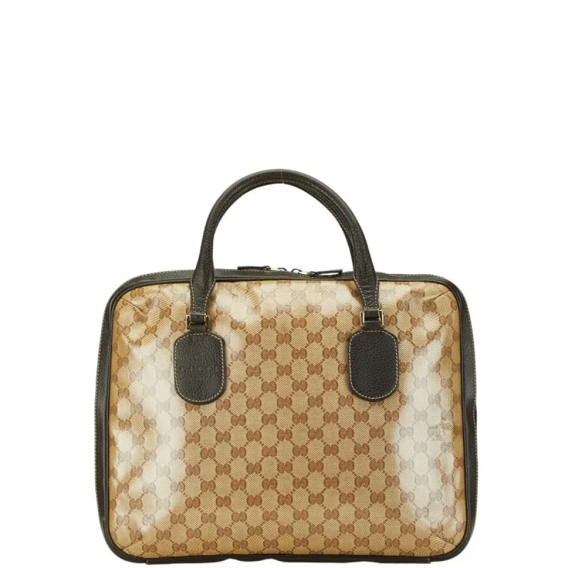 Handle bags with geometric patterns for modernity -Gucci Gg Crystal  Pvc Leather Handbag Tote Bag (Pre-Owned)