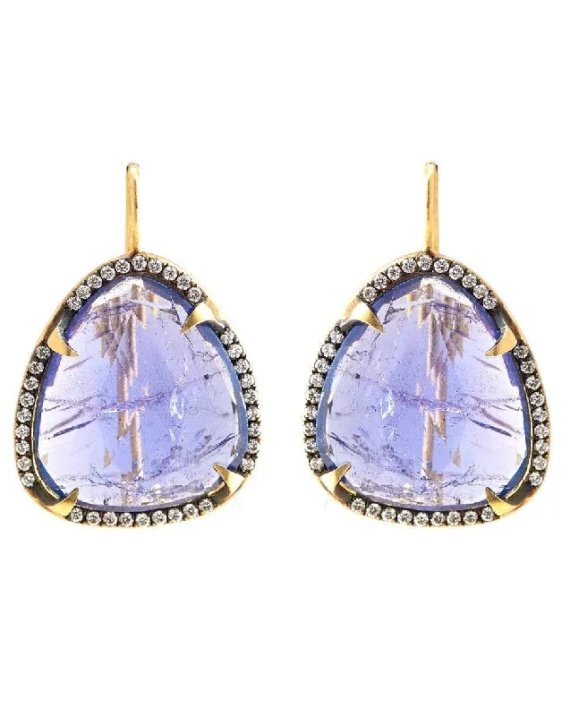 Drop Earrings for Birthday Celebration -Tanzanite and Diamond Earrings