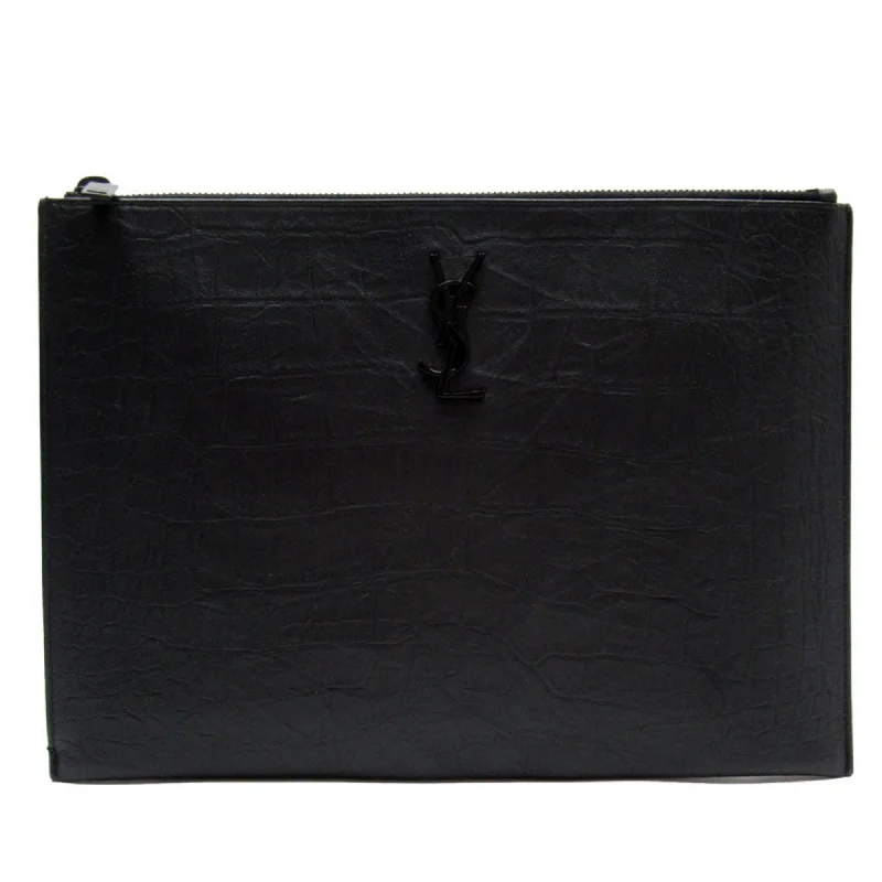 Handle bags with sturdy canvas for longevity -Saint Laurent  Leather Clutch Bag (Pre-Owned)