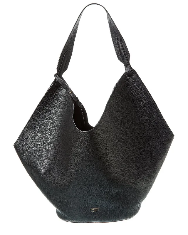 Handle bags with vegan suede for softness -KHAITE Lotus Medium Leather Tote