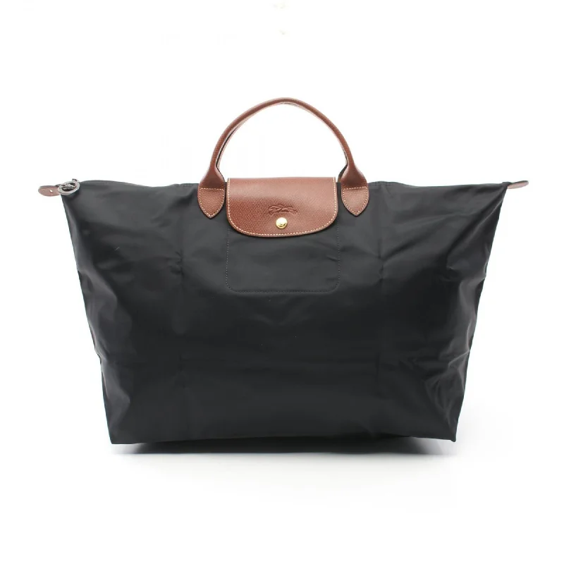 Handle bags with subtle embroidery for detail -Longchamp   Nylon Leather Tote Bag