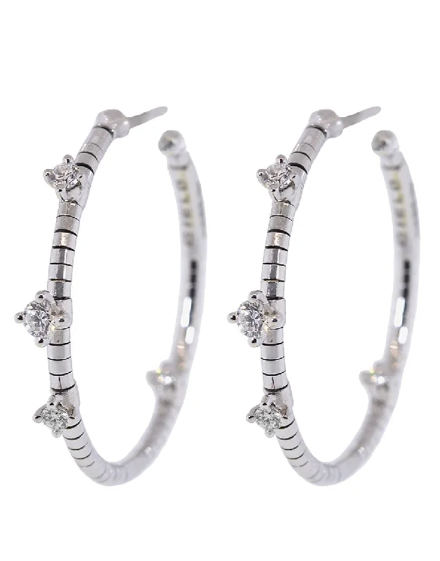 Lightweight Drop Earrings for All Day -Rugiada Diamond Hoop Earrings