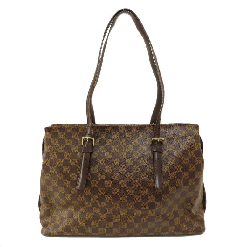 Handle bags with inner compartments for essentials -Louis Vuitton Damier Canvas Ebene Damier Canvas Tote Bag (Pre-Owned)