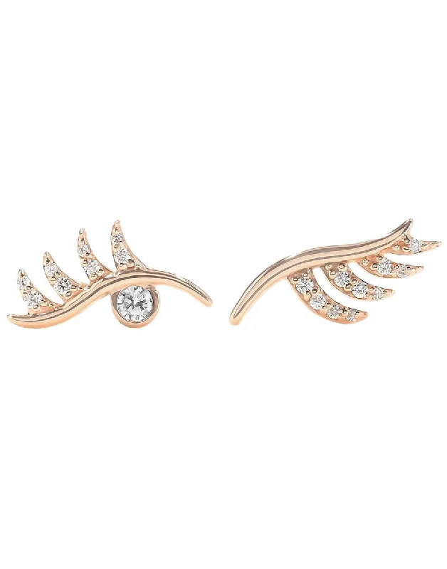 Push Back Drop Earrings for Convenience -Diamond Lashes Stud Earrings