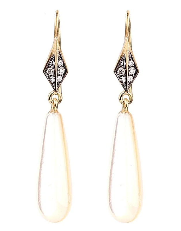 Drop Earrings for Valentine's Day -Mother Of Pearl Drop Earrings