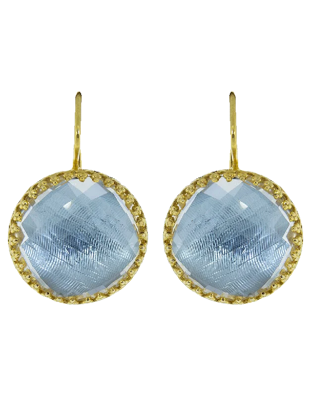 Drop Earrings with Crown Designs -Chambray Olivia Button Earrings