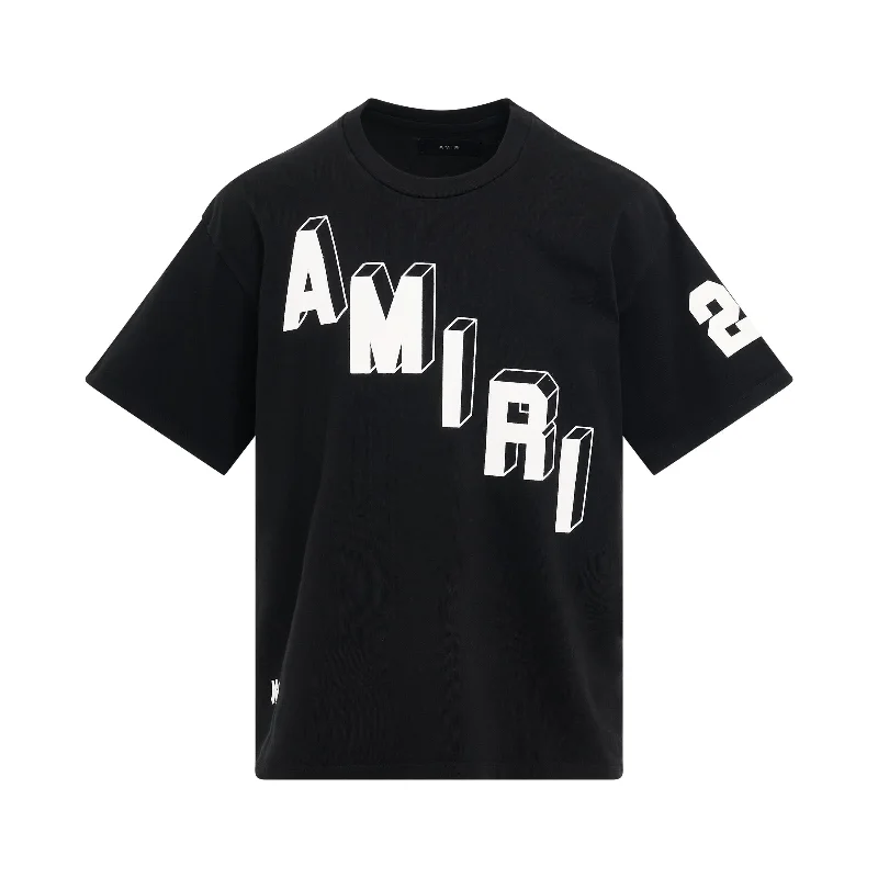 Anti-theft backpack with hidden zipper security -Amiri Flocked Hockey Skater T-Shirt in Black