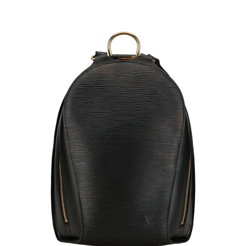 Handle bags with seasonal prints for holidays -Louis Vuitton  Noir Leather Backpack (Pre-Owned)