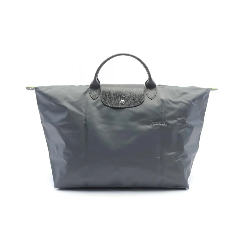 Large handle bags with spacious interior compartments -Longchamp  Nylon Leather Tote Bag