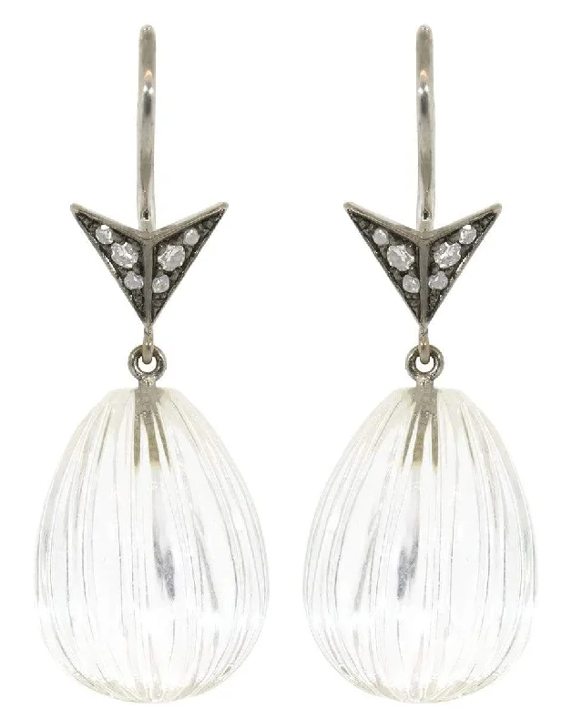 Lead Free Drop Earrings for Health -Crystal Bulb and Arrow Drop Earrings