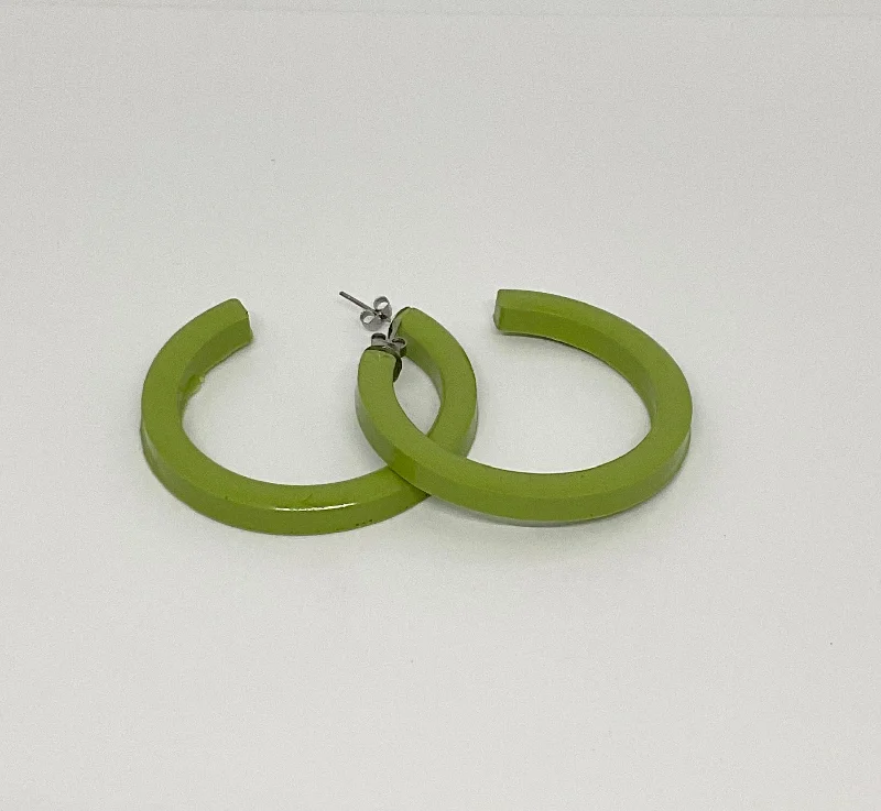 Drop Earrings for Prom Night -Rosie Large Light Olive Hoop Earrings