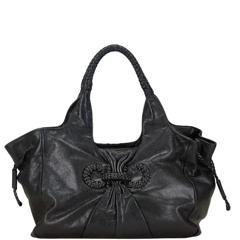 Handle bags with sleek hardware for sophistication -Salvatore Ferragamo  Leather Shoulder Bag Tote Bag (Pre-Owned)