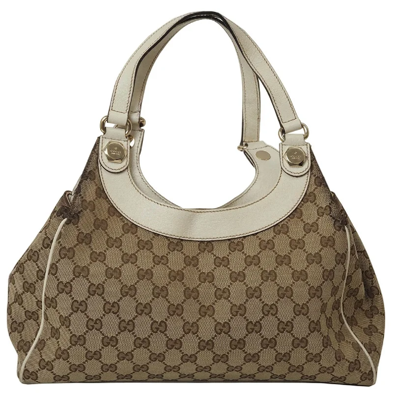 Handle bags with artistic prints for creativity -Gucci   Canvas Leather Shoulder Bag Tote Bag (Pre-Owned)