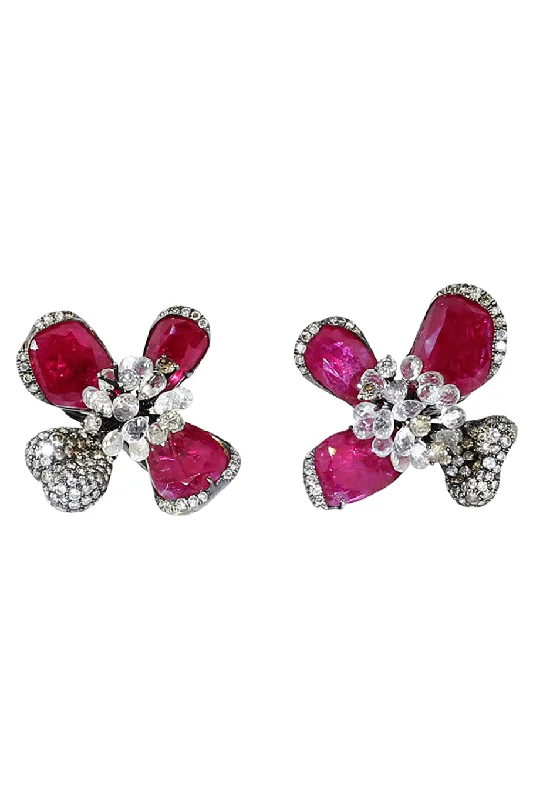 Heavy Duty Drop Earrings for Durability -Ruby Orchid Earrings