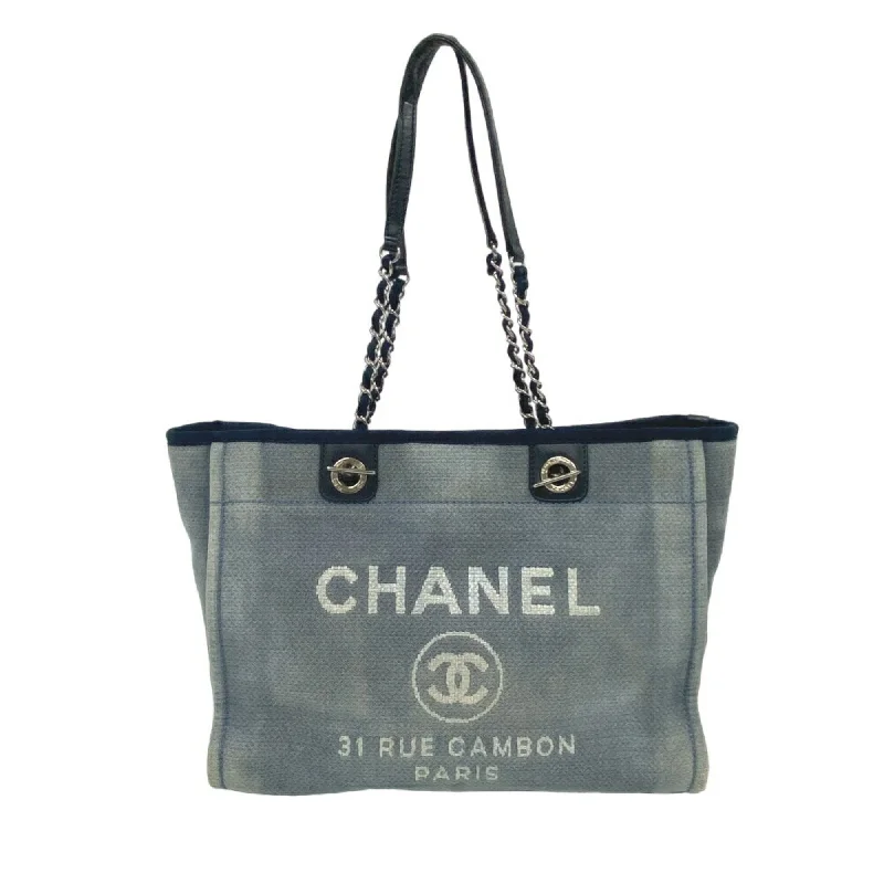 Designer handle bags with luxury logo detailing -Chanel  Canvas Tote Bag (Pre-Owned)