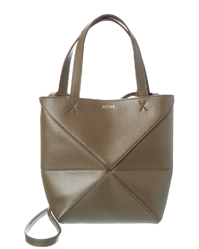 Handle bags with soft velvet for luxury -Loewe Puzzle Mini Leather Tote