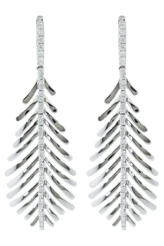 Drop Earrings with Enamel Coating -Plume Diamond Spine Earrings