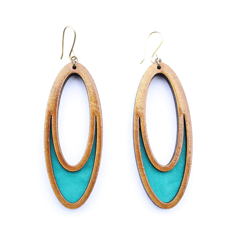 Waterproof Drop Earrings for Outdoor -INKATURAH Fassie Hoop African Print Earrings