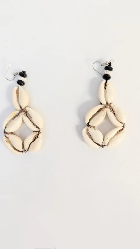 Small Drop Earrings for Delicate -Dupsie's Kaya Elegance African Cowry Earrings DPJACE33