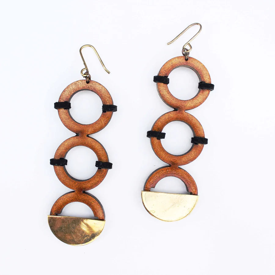 Tarnish Resistant Drop Earrings for Longevity -INKATURAH Golden hoop African Print Earrings