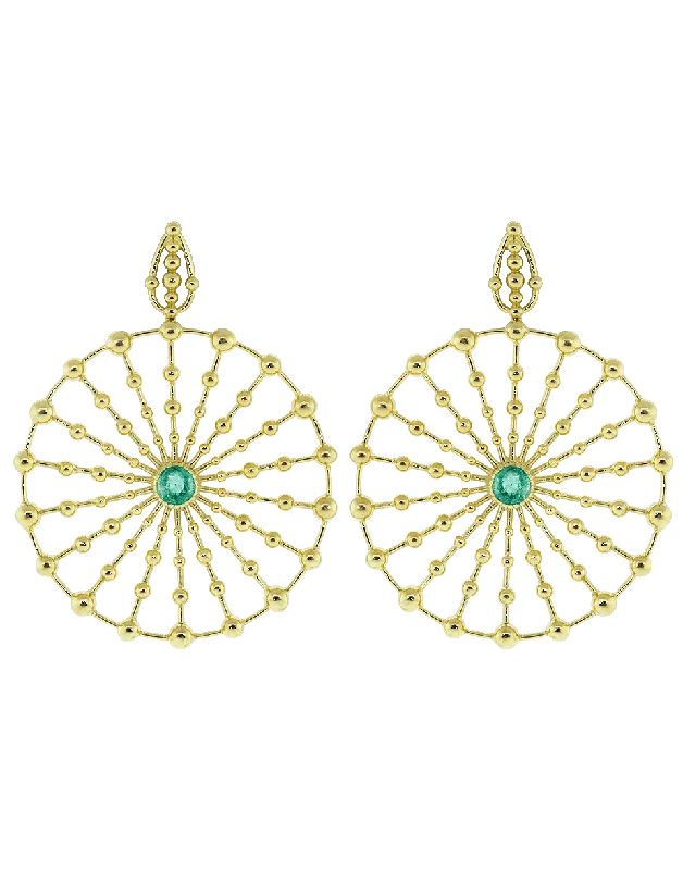 Punk Drop Earrings with Spikes -Emerald Sempre Viva Maior Earrings