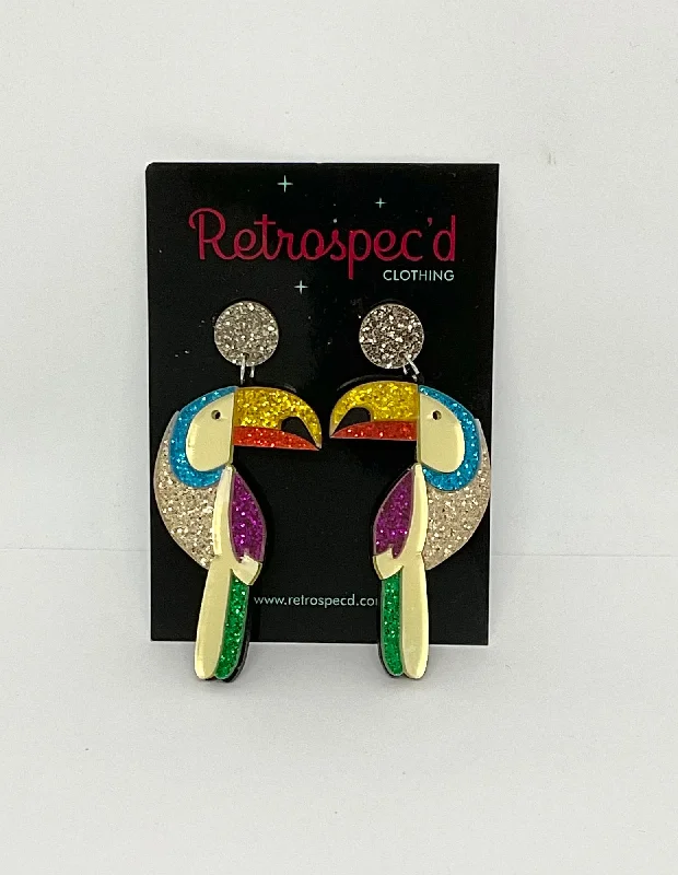 Square Drop Earrings for Modern -Toucan  Earrings