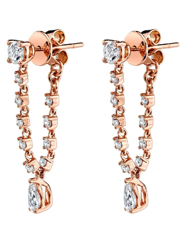 Lightweight Drop Earrings for All Day -Rose Gold Olivia Earrings