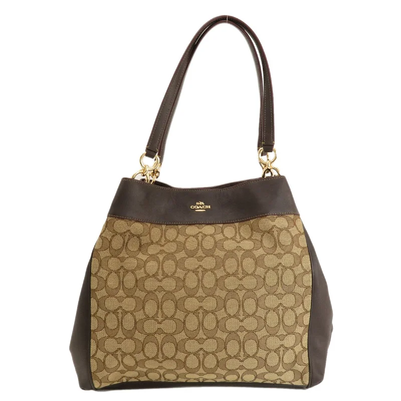 Handle bags with detachable pouches for versatility -Coach Signature  Signature Line Tote Bag (Pre-Owned)